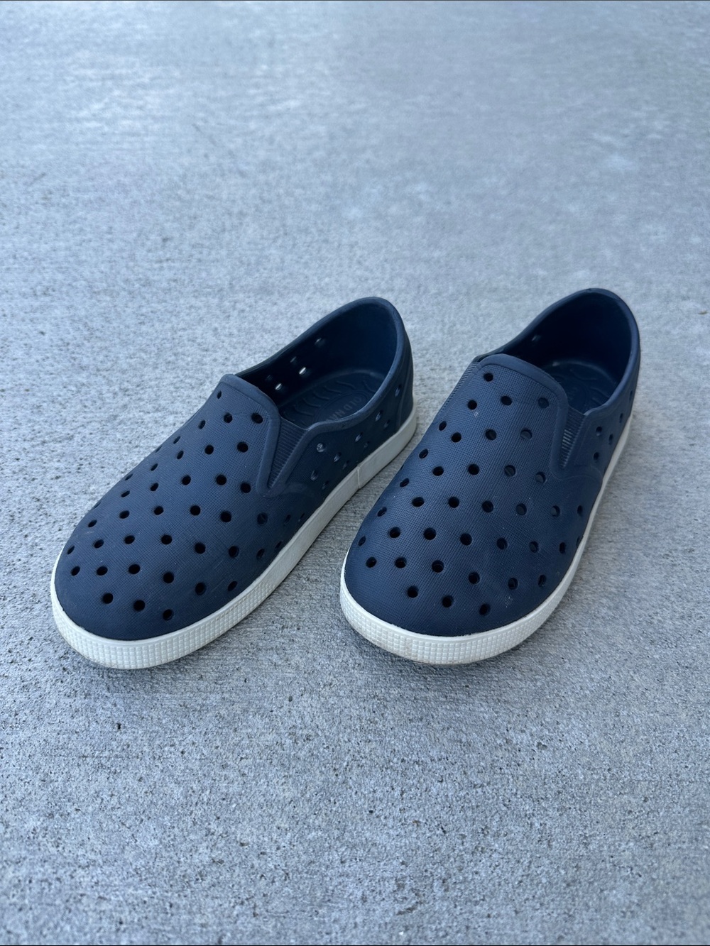 Kids Navy Slip-On Water-Friendly Sneakers